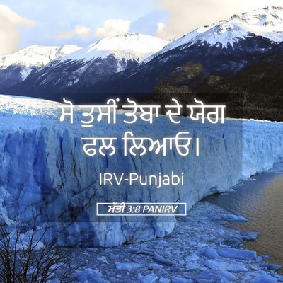 Picture 05 - ਮੱਤੀ 3:8 PANIRV - ਸੋ ਤੁਸੀਂ ਤੋਬਾ ਦੇ - Bible Verse Picture