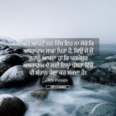 Picture 05 - ਮੱਤੀ 3:9 PANIRV - ਅਤੇ ਆਪਣੇ ਮਨ ਵਿੱਚ ਇਹ - Bible Verse Picture