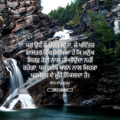 Picture 05 - ਮੱਤੀ 4:4 PANIRV - ਪਰ ਉਹ ਨੇ ਉੱਤਰ - Bible Verse Picture