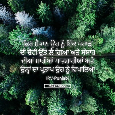 Picture 05 - ਮੱਤੀ 4:8 PANIRV - ਫਿਰ ਸ਼ੈਤਾਨ ਉਹ ਨੂੰ - Bible Verse Picture