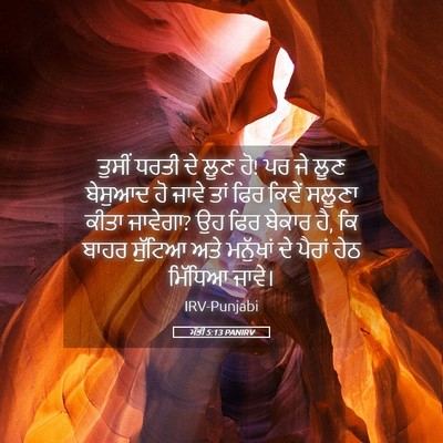 Picture 05 - ਮੱਤੀ 5:13 PANIRV - ਤੁਸੀਂ ਧਰਤੀ ਦੇ ਲੂਣ - Bible Verse Picture