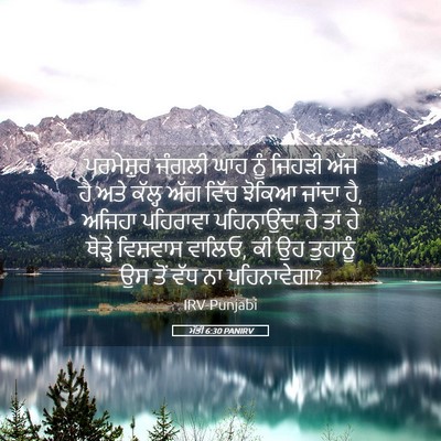 Picture 05 - ਮੱਤੀ 6:30 PANIRV - ਪਰਮੇਸ਼ੁਰ ਜੰਗਲੀ - Bible Verse Picture
