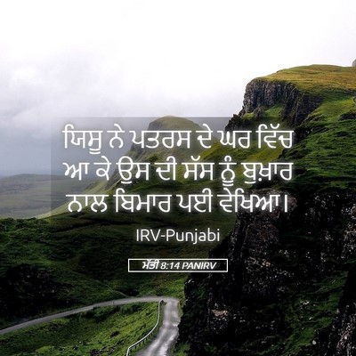 Picture 05 - ਮੱਤੀ 8:14 PANIRV - ਯਿਸੂ ਨੇ ਪਤਰਸ ਦੇ ਘਰ - Bible Verse Picture