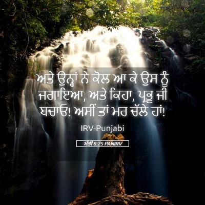 Picture 05 - ਮੱਤੀ 8:25 PANIRV - ਅਤੇ ਉਨ੍ਹਾਂ ਨੇ ਕੋਲ ਆ - Bible Verse Picture