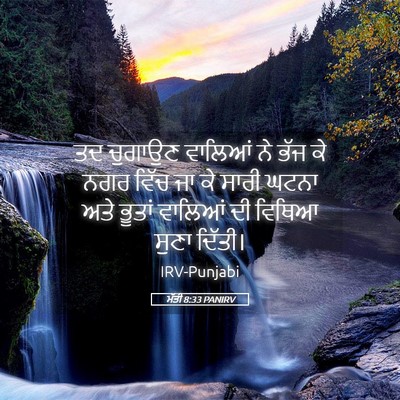 Picture 05 - ਮੱਤੀ 8:33 PANIRV - ਤਦ ਚੁਗਾਉਣ ਵਾਲਿਆਂ - Bible Verse Picture