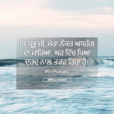 Picture 05 - ਮੱਤੀ 8:6 PANIRV - ਕਿ ਪ੍ਰਭੂ ਜੀ, ਮੇਰਾ - Bible Verse Picture