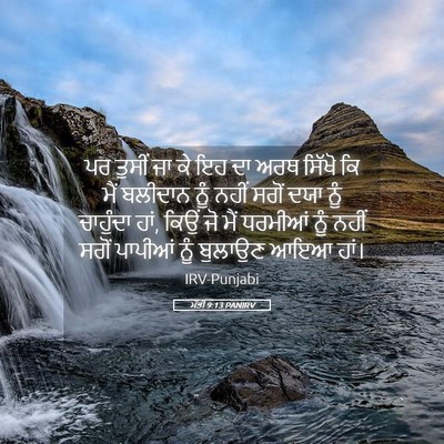 Picture 05 - ਮੱਤੀ 9:13 PANIRV - ਪਰ ਤੁਸੀਂ ਜਾ ਕੇ ਇਹ - Bible Verse Picture
