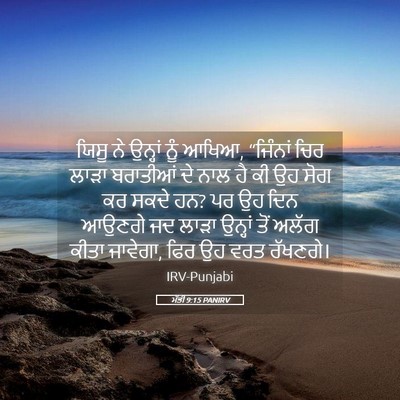 Picture 05 - ਮੱਤੀ 9:15 PANIRV - ਯਿਸੂ ਨੇ ਉਨ੍ਹਾਂ ਨੂੰ - Bible Verse Picture