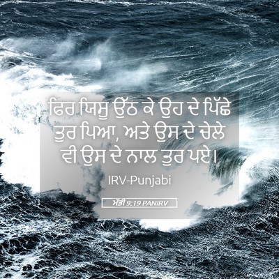 Picture 05 - ਮੱਤੀ 9:19 PANIRV - ਫਿਰ ਯਿਸੂ ਉੱਠ ਕੇ ਉਹ - Bible Verse Picture