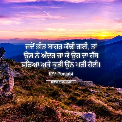 Picture 05 - ਮੱਤੀ 9:25 PANIRV - ਜਦੋਂ ਭੀੜ ਬਾਹਰ ਕੱਢੀ - Bible Verse Picture