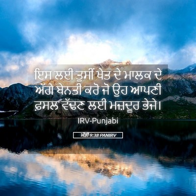 Picture 05 - ਮੱਤੀ 9:38 PANIRV - ਇਸ ਲਈ ਤੁਸੀਂ ਖੇਤ ਦੇ - Bible Verse Picture