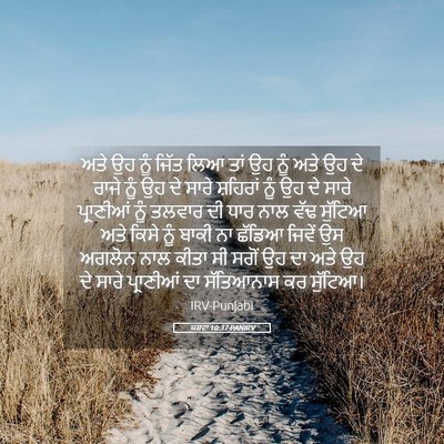Picture 05 - ਯਸ਼ਵਾ 10:37 PANIRV - ਅਤੇ ਉਹ ਨੂੰ ਜਿੱਤ ਲਿਆ - Bible Verse Picture