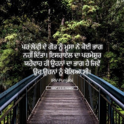Picture 05 - ਯਸ਼ਵਾ 13:33 PANIRV - ਪਰ ਲੇਵੀ ਦੇ ਗੋਤ ਨੂੰ - Bible Verse Picture