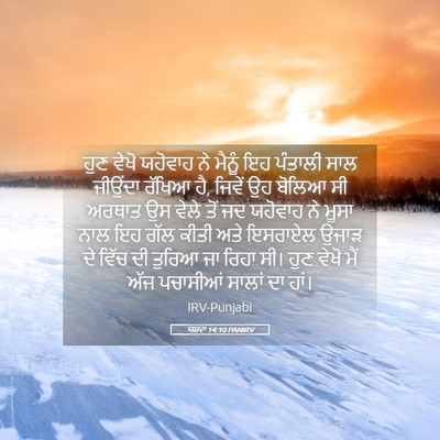 Picture 05 - ਯਸ਼ਵਾ 14:10 PANIRV - ਹੁਣ ਵੇਖੋ ਯਹੋਵਾਹ ਨੇ - Bible Verse Picture