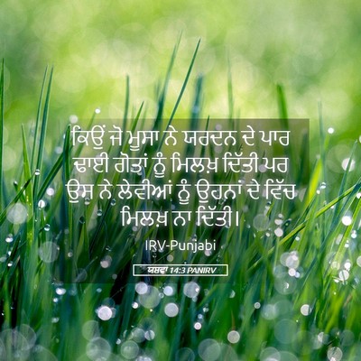 Picture 05 - ਯਸ਼ਵਾ 14:3 PANIRV - ਕਿਉਂ ਜੋ ਮੂਸਾ ਨੇ - Bible Verse Picture