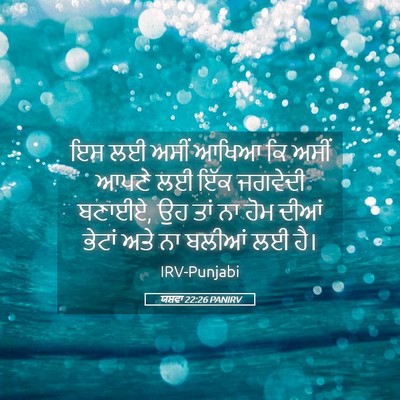 Picture 05 - ਯਸ਼ਵਾ 22:26 PANIRV - ਇਸ ਲਈ ਅਸੀਂ ਆਖਿਆ ਕਿ - Bible Verse Picture