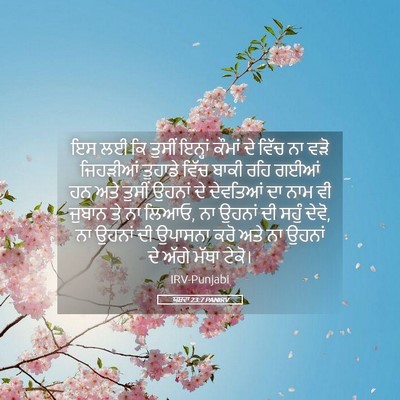 Picture 05 - ਯਸ਼ਵਾ 23:7 PANIRV - ਇਸ ਲਈ ਕਿ ਤੁਸੀਂ - Bible Verse Picture
