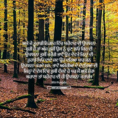 Picture 05 - ਯਸ਼ਵਾ 24:15 PANIRV - ਅਤੇ ਜੇ ਤੁਹਾਡੀ - Bible Verse Picture