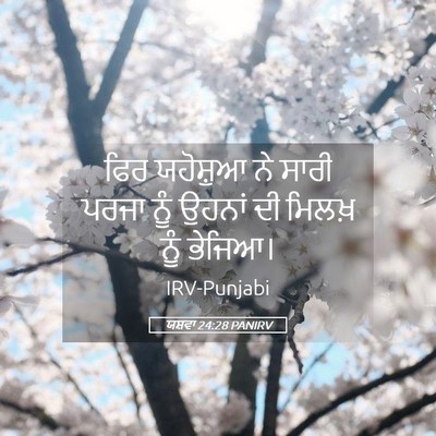 Picture 05 - ਯਸ਼ਵਾ 24:28 PANIRV - ਫਿਰ ਯਹੋਸ਼ੁਆ ਨੇ - Bible Verse Picture
