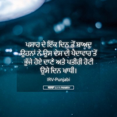Picture 05 - ਯਸ਼ਵਾ 5:11 PANIRV - ਪਸਾਹ ਦੇ ਇੱਕ ਦਿਨ ਤੋਂ - Bible Verse Picture