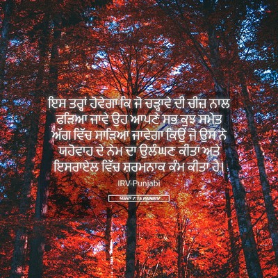 Picture 05 - ਯਸ਼ਵਾ 7:15 PANIRV - ਇਸ ਤਰ੍ਹਾਂ ਹੋਵੇਗਾ - Bible Verse Picture