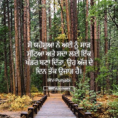 Picture 05 - ਯਸ਼ਵਾ 8:28 PANIRV - ਸੋ ਯਹੋਸ਼ੁਆ ਨੇ ਅਈ - Bible Verse Picture