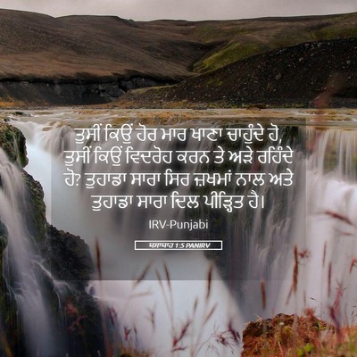 Picture 05 - ਯਸਾਯਾਹ 1:5 PANIRV - ਤੁਸੀਂ ਕਿਉਂ ਹੋਰ ਮਾਰ - Bible Verse Picture