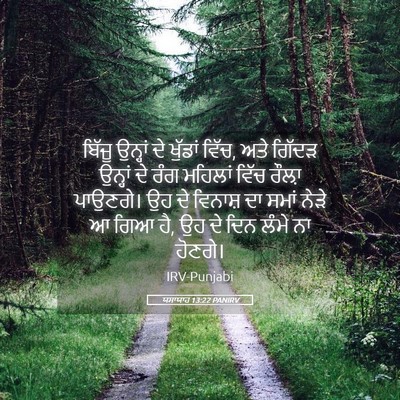 Picture 05 - ਯਸਾਯਾਹ 13:22 PANIRV - ਬਿੱਜੂ ਉਨ੍ਹਾਂ ਦੇ - Bible Verse Picture