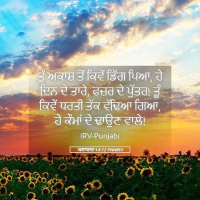 Picture 05 - ਯਸਾਯਾਹ 14:12 PANIRV - ਤੂੰ ਅਕਾਸ਼ ਤੋਂ - Bible Verse Picture
