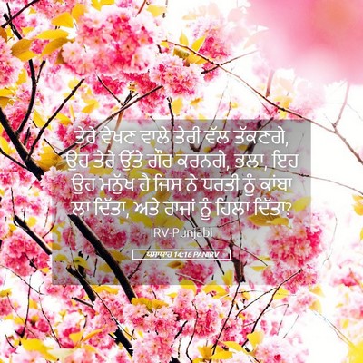 Picture 05 - ਯਸਾਯਾਹ 14:16 PANIRV - ਤੇਰੇ ਵੇਖਣ ਵਾਲੇ - Bible Verse Picture