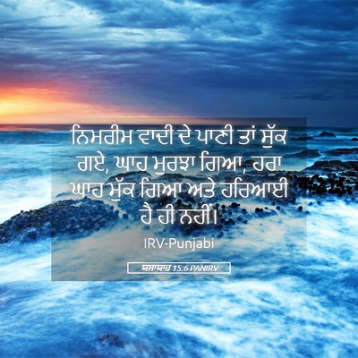 Picture 05 - ਯਸਾਯਾਹ 15:6 PANIRV - ਨਿਮਰੀਮ ਵਾਦੀ ਦੇ - Bible Verse Picture