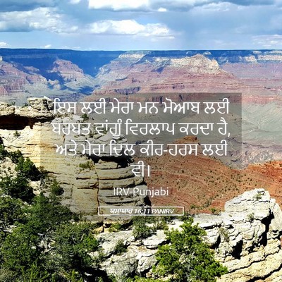 Picture 05 - ਯਸਾਯਾਹ 16:11 PANIRV - ਇਸ ਲਈ ਮੇਰਾ ਮਨ ਮੋਆਬ - Bible Verse Picture