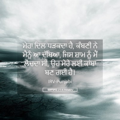 Picture 05 - ਯਸਾਯਾਹ 21:4 PANIRV - ਮੇਰਾ ਦਿਲ ਧੜਕਦਾ ਹੈ, - Bible Verse Picture