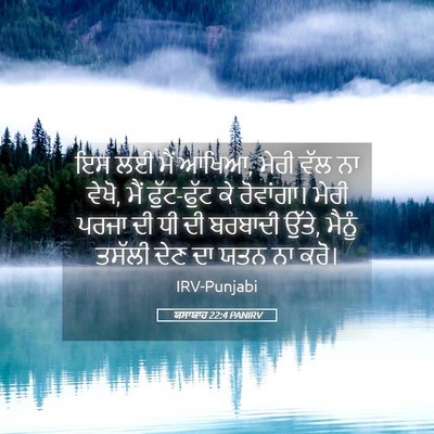 Picture 05 - ਯਸਾਯਾਹ 22:4 PANIRV - ਇਸ ਲਈ ਮੈਂ ਆਖਿਆ, - Bible Verse Picture