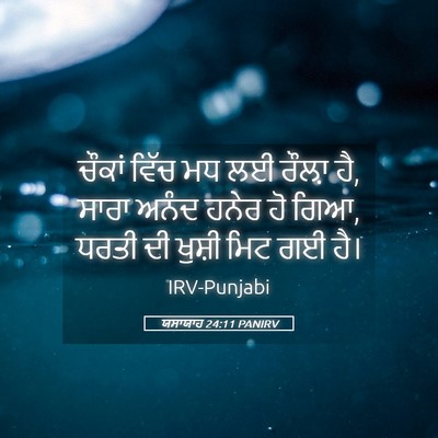 Picture 05 - ਯਸਾਯਾਹ 24:11 PANIRV - ਚੌਕਾਂ ਵਿੱਚ ਮਧ ਲਈ - Bible Verse Picture