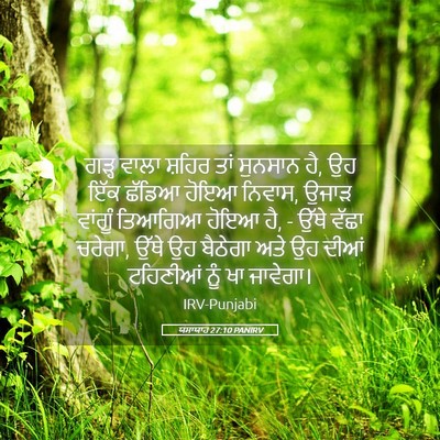Picture 05 - ਯਸਾਯਾਹ 27:10 PANIRV - ਗੜ੍ਹ ਵਾਲਾ ਸ਼ਹਿਰ - Bible Verse Picture