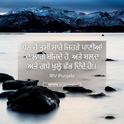 Picture 05 - ਯਸਾਯਾਹ 32:20 PANIRV - ਧੰਨ ਹੋ ਤੁਸੀਂ ਸਾਰੇ - Bible Verse Picture