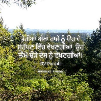 Picture 05 - ਯਸਾਯਾਹ 33:17 PANIRV - ਤੇਰੀਆਂ ਅੱਖਾਂ ਰਾਜੇ - Bible Verse Picture