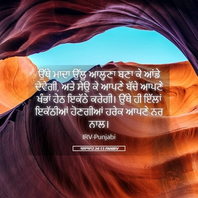 Picture 05 - ਯਸਾਯਾਹ 34:15 PANIRV - ਉੱਥੇ ਮਾਦਾ ਉੱਲੂ - Bible Verse Picture