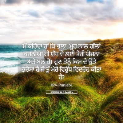 Picture 05 - ਯਸਾਯਾਹ 36:5 PANIRV - ਮੈਂ ਕਹਿੰਦਾ ਹਾਂ ਕਿ - Bible Verse Picture