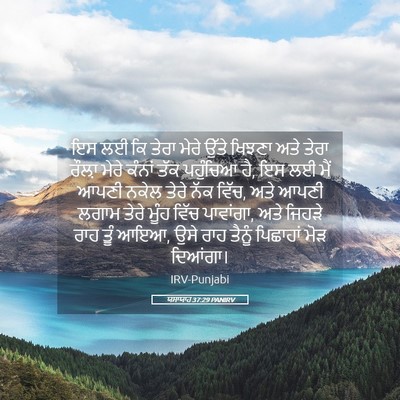 Picture 05 - ਯਸਾਯਾਹ 37:29 PANIRV - ਇਸ ਲਈ ਕਿ ਤੇਰਾ ਮੇਰੇ - Bible Verse Picture