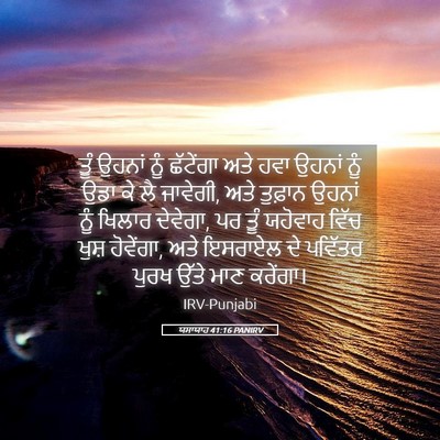 Picture 05 - ਯਸਾਯਾਹ 41:16 PANIRV - ਤੂੰ ਉਹਨਾਂ ਨੂੰ - Bible Verse Picture
