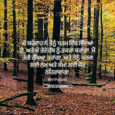 Picture 05 - ਯਸਾਯਾਹ 42:6 PANIRV - ਮੈਂ ਯਹੋਵਾਹ ਨੇ - Bible Verse Picture