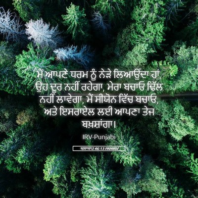 Picture 05 - ਯਸਾਯਾਹ 46:13 PANIRV - ਮੈਂ ਆਪਣੇ ਧਰਮ ਨੂੰ - Bible Verse Picture