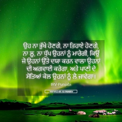 Picture 05 - ਯਸਾਯਾਹ 49:10 PANIRV - ਉਹ ਨਾ ਭੁੱਖੇ ਹੋਣਗੇ, - Bible Verse Picture