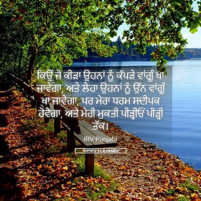Picture 05 - ਯਸਾਯਾਹ 51:8 PANIRV - ਕਿਉਂ ਜੋ ਕੀੜਾ ਉਹਨਾਂ - Bible Verse Picture
