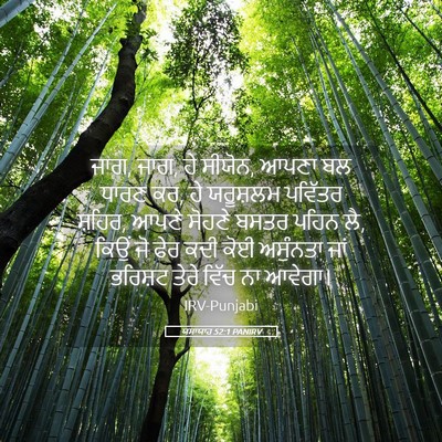 Picture 05 - ਯਸਾਯਾਹ 52:1 PANIRV - ਜਾਗ, ਜਾਗ, ਹੇ ਸੀਯੋਨ, - Bible Verse Picture