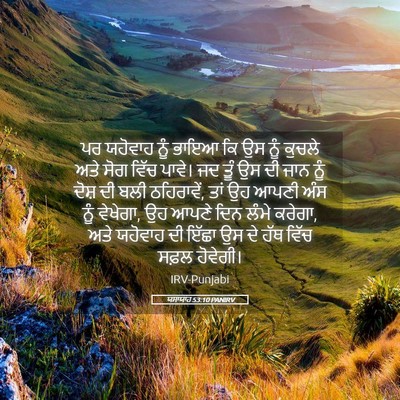 Picture 05 - ਯਸਾਯਾਹ 53:10 PANIRV - ਪਰ ਯਹੋਵਾਹ ਨੂੰ ਭਾਇਆ - Bible Verse Picture