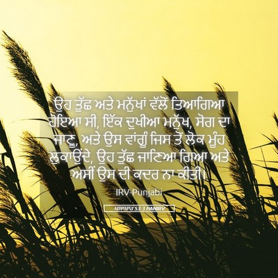 Picture 05 - ਯਸਾਯਾਹ 53:3 PANIRV - ਉਹ ਤੁੱਛ ਅਤੇ - Bible Verse Picture