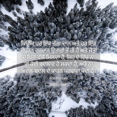 Picture 05 - ਯਾਕੂਬ 1:17 PANIRV - ਕਿਉਂਕਿ ਹਰ ਇੱਕ ਚੰਗਾ - Bible Verse Picture